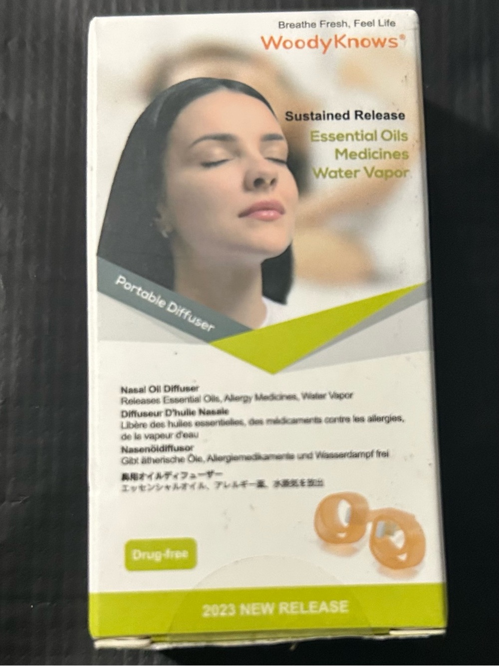 Portable Nasal Oil Diffuser - White/Green